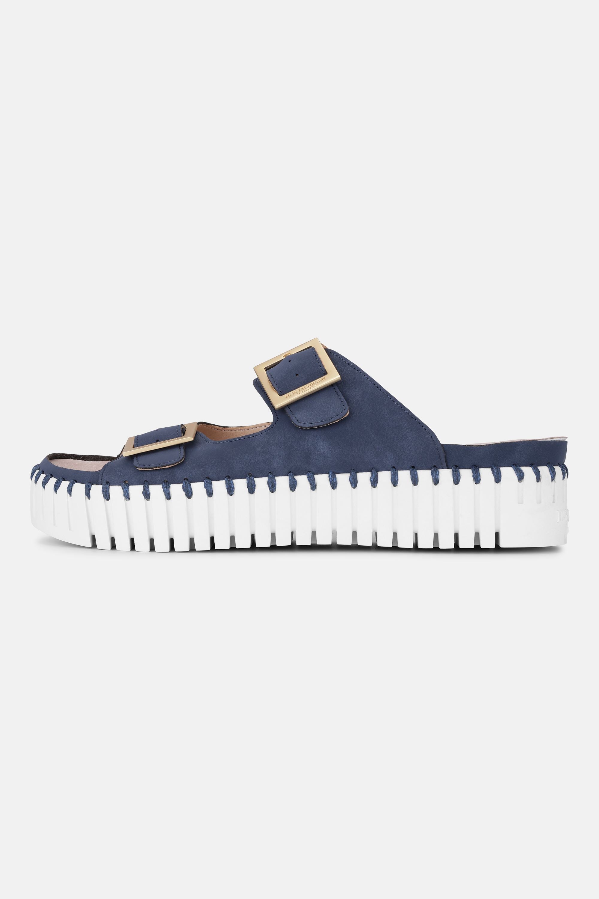 Plateau Sandaler Spænde - Blue Greyness White